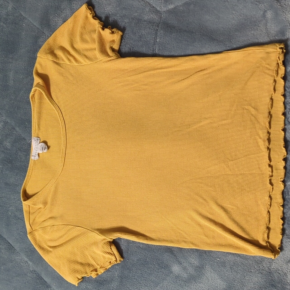 Full Tilt Crop Top Shirt Yellow Girls Xl